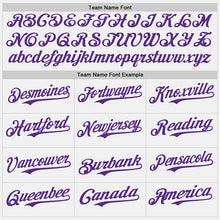 Charger l'image dans la galerie, Custom White Purple-Old Gold Gradient Vertical Stripe Argentina Style Authentic Baseball Jersey
