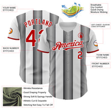 Загрузить изображение в средство просмотра галереи, Custom White Red-Steel Gray Gradient Vertical Stripe Argentina Style Authentic Baseball Jersey
