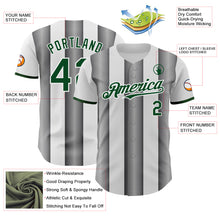 Charger l'image dans la galerie, Custom White Green-Steel Gray Gradient Vertical Stripe Argentina Style Authentic Baseball Jersey
