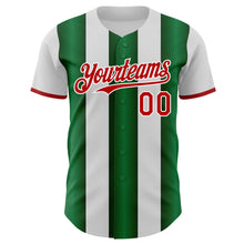 Загрузить изображение в средство просмотра галереи, Custom White Red-Green Gradient Vertical Stripe Argentina Style Authentic Baseball Jersey
