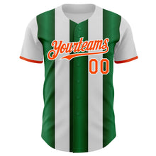Laden Sie das Bild in den Galerie-Viewer, Custom White Orange-Green Gradient Vertical Stripe Argentina Style Authentic Baseball Jersey

