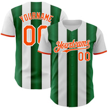 Laden Sie das Bild in den Galerie-Viewer, Custom White Orange-Green Gradient Vertical Stripe Argentina Style Authentic Baseball Jersey
