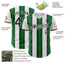 Load image into Gallery viewer, Custom White Black-Green Gradient Vertical Stripe Argentina Style Authentic Baseball Jersey
