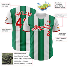 Загрузить изображение в средство просмотра галереи, Custom White Red-Kelly Green Gradient Vertical Stripe Argentina Style Authentic Baseball Jersey
