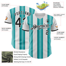 Load image into Gallery viewer, Custom White Black-Teal Gradient Vertical Stripe Argentina Style Authentic Baseball Jersey
