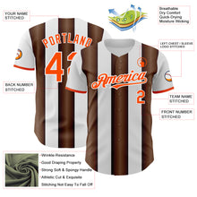 Load image into Gallery viewer, Custom White Orange-Brown Gradient Vertical Stripe Argentina Style Authentic Baseball Jersey
