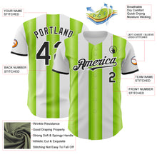 Load image into Gallery viewer, Custom White Black-Neon Green Gradient Vertical Stripe Argentina Style Authentic Baseball Jersey

