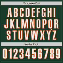 Load image into Gallery viewer, Custom Green White-Orange Classic Color Block Side Panel Stripe Authentic Baseball Jersey
