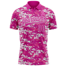 Charger l&#39;image dans la galerie, Custom Camo Deep Pink-White 3D Pink Ribbon Breast Cancer Awareness Month Women Health Care Support Performance Polo Shirt
