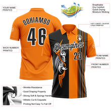 Загрузить изображение в средство просмотра галереи, Custom Bay Orange Black-White 3D Bowling Tattoos Performance Polo Shirt
