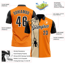 Загрузить изображение в средство просмотра галереи, Custom Bay Orange Black-City Cream 3D Bowling Spider Performance Polo Shirt
