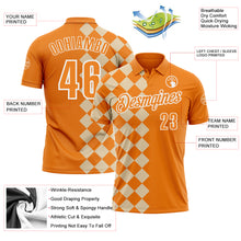 Charger l&#39;image dans la galerie, Custom Bay Orange City Cream-White 3D Bowling Geometric Square Shape Performance Polo Shirt
