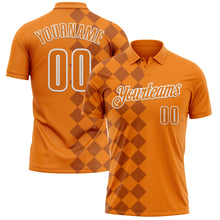 Laden Sie das Bild in den Galerie-Viewer, Custom Bay Orange Texas Orange-White 3D Bowling Geometric Square Shape Performance Polo Shirt
