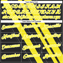 Laden Sie das Bild in den Galerie-Viewer, Custom Black Light Yellow-White 3D Bowling Line Shape Performance Polo Shirt
