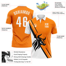 Charger l&#39;image dans la galerie, Custom Bay Orange White-Black 3D Pattern Design Animal Bull Performance Polo Shirt
