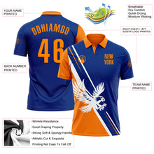 Laden Sie das Bild in den Galerie-Viewer, Custom Royal Bay Orange-White 3D Pattern Design Animal Eagle Performance Polo Shirt
