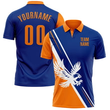 Laden Sie das Bild in den Galerie-Viewer, Custom Royal Bay Orange-White 3D Pattern Design Animal Eagle Performance Polo Shirt
