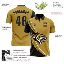 Charger l&#39;image dans la galerie, Custom Old Gold Black-White 3D Pattern Design Animal Tiger Performance Polo Shirt

