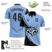Charger l&#39;image dans la galerie, Custom Light Blue Black-White 3D Pattern Design Animal Tiger Performance Polo Shirt
