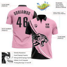 Charger l&#39;image dans la galerie, Custom Light Pink Black-White 3D Pattern Design Animal Leopard Performance Polo Shirt
