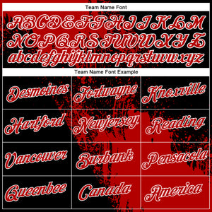 Custom Red Black-White 3D Pattern Design Abstract Brush Stroke Performance Polo Shirt