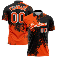 Charger l&#39;image dans la galerie, Custom Orange Black-White 3D Pattern Design Abstract Brush Stroke Performance Polo Shirt
