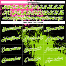 Laden Sie das Bild in den Galerie-Viewer, Custom Pink Neon Green-Black 3D Pattern Design Abstract Brush Stroke Performance Polo Shirt
