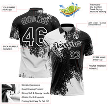 Charger l&#39;image dans la galerie, Custom White Black 3D Pattern Design Abstract Brush Stroke Performance Polo Shirt
