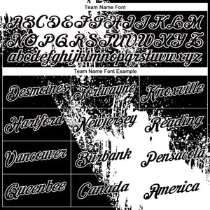 Custom White Black 3D Pattern Design Abstract Brush Stroke Performance Polo Shirt