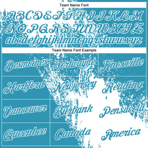 Custom White Panther Blue 3D Pattern Design Abstract Brush Stroke Performance Polo Shirt