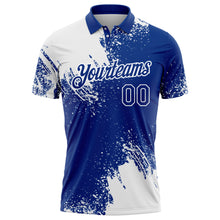 Загрузить изображение в средство просмотра галереи, Custom White Royal 3D Pattern Design Abstract Brush Stroke Performance Polo Shirt
