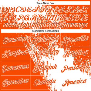 Custom White Orange 3D Pattern Design Abstract Brush Stroke Performance Polo Shirt