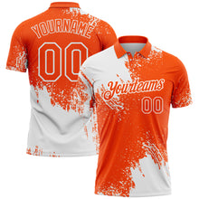 Charger l&#39;image dans la galerie, Custom White Orange 3D Pattern Design Abstract Brush Stroke Performance Polo Shirt
