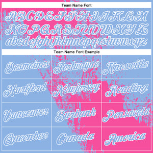 Custom Pink Light Blue-White 3D Pattern Design Abstract Brush Stroke Performance Polo Shirt