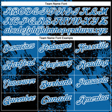 Charger l&#39;image dans la galerie, Custom Blue Black-White 3D Pattern Design Abstract Brush Stroke Performance Polo Shirt
