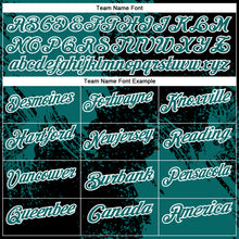 Charger l&#39;image dans la galerie, Custom Teal Black-White 3D Pattern Design Abstract Brush Stroke Performance Polo Shirt

