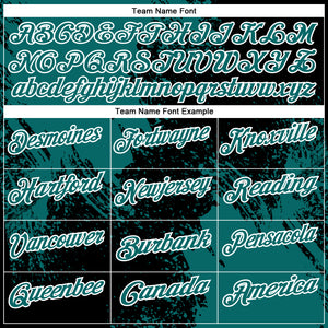 Custom Teal Black-White 3D Pattern Design Abstract Brush Stroke Performance Polo Shirt