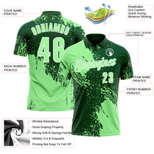 Charger l&#39;image dans la galerie, Custom Pea Green Green-White 3D Pattern Design Abstract Brush Stroke Performance Polo Shirt
