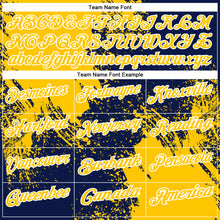 Charger l&#39;image dans la galerie, Custom Yellow Navy-White 3D Pattern Design Abstract Brush Stroke Performance Polo Shirt
