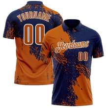 Load image into Gallery viewer, Custom Texas Orange Navy-White 3D Pattern Design Abstract Brush Stroke Performance Polo Shirt
