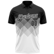 Загрузить изображение в средство просмотра галереи, Custom Black White 3D Gradient Square Shape Performance Polo Shirt
