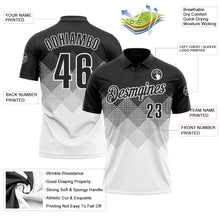 Загрузить изображение в средство просмотра галереи, Custom Black White 3D Gradient Square Shape Performance Polo Shirt
