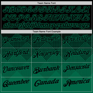 Custom Black Kelly Green 3D Gradient Square Shape Performance Polo Shirt