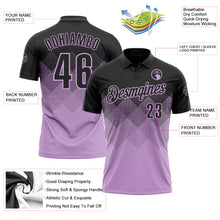 Загрузить изображение в средство просмотра галереи, Custom Black Light Purple 3D Gradient Square Shape Performance Polo Shirt
