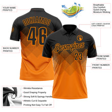 Загрузить изображение в средство просмотра галереи, Custom Black Bay Orange 3D Gradient Square Shape Performance Polo Shirt

