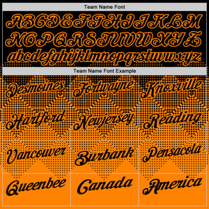 Custom Black Bay Orange 3D Gradient Square Shape Performance Polo Shirt