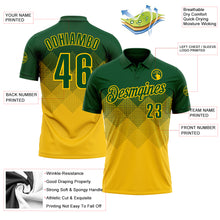 Загрузить изображение в средство просмотра галереи, Custom Green Yellow 3D Gradient Square Shape Performance Polo Shirt
