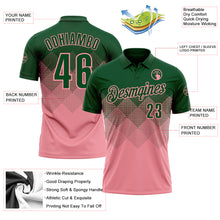 Загрузить изображение в средство просмотра галереи, Custom Green Medium Pink 3D Gradient Square Shape Performance Polo Shirt
