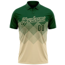 Laden Sie das Bild in den Galerie-Viewer, Custom Green Cream 3D Gradient Square Shape Performance Polo Shirt
