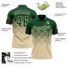 Laden Sie das Bild in den Galerie-Viewer, Custom Green Cream 3D Gradient Square Shape Performance Polo Shirt
